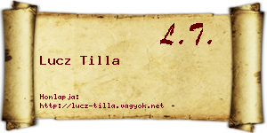 Lucz Tilla névjegykártya